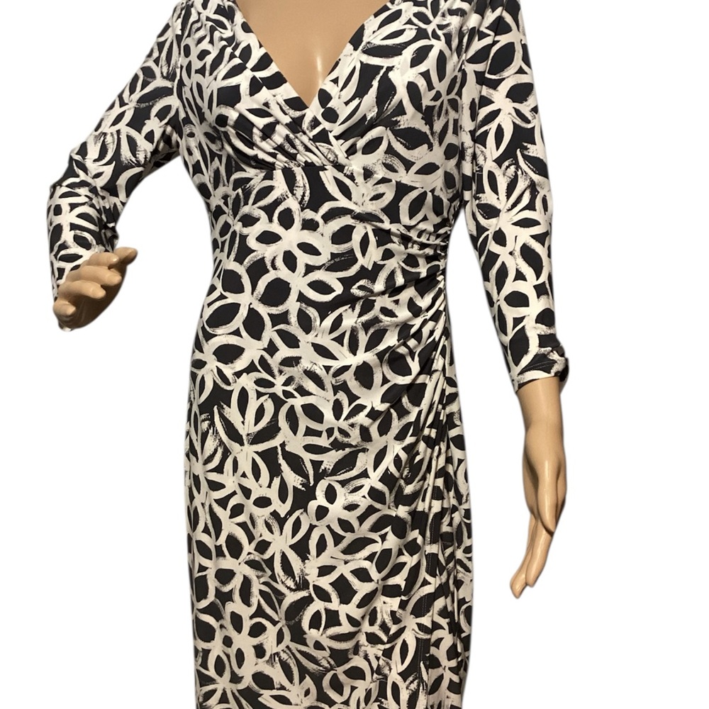Lauren Ralph Lauren  gray and White Patterned Dress